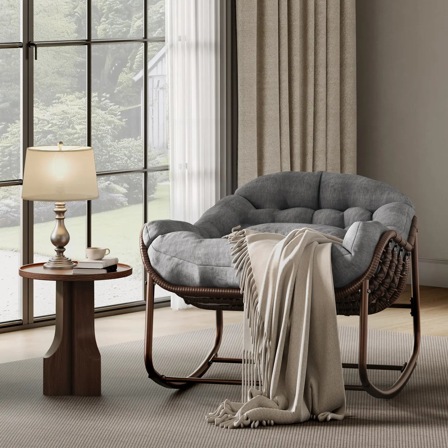 Kirai Oversized Rocking Papasan Egg Chair