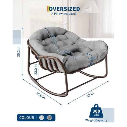 Kirai Oversized Rocking Papasan Egg Chair