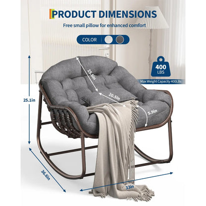 Kirai Oversized Rocking Papasan Egg Chair