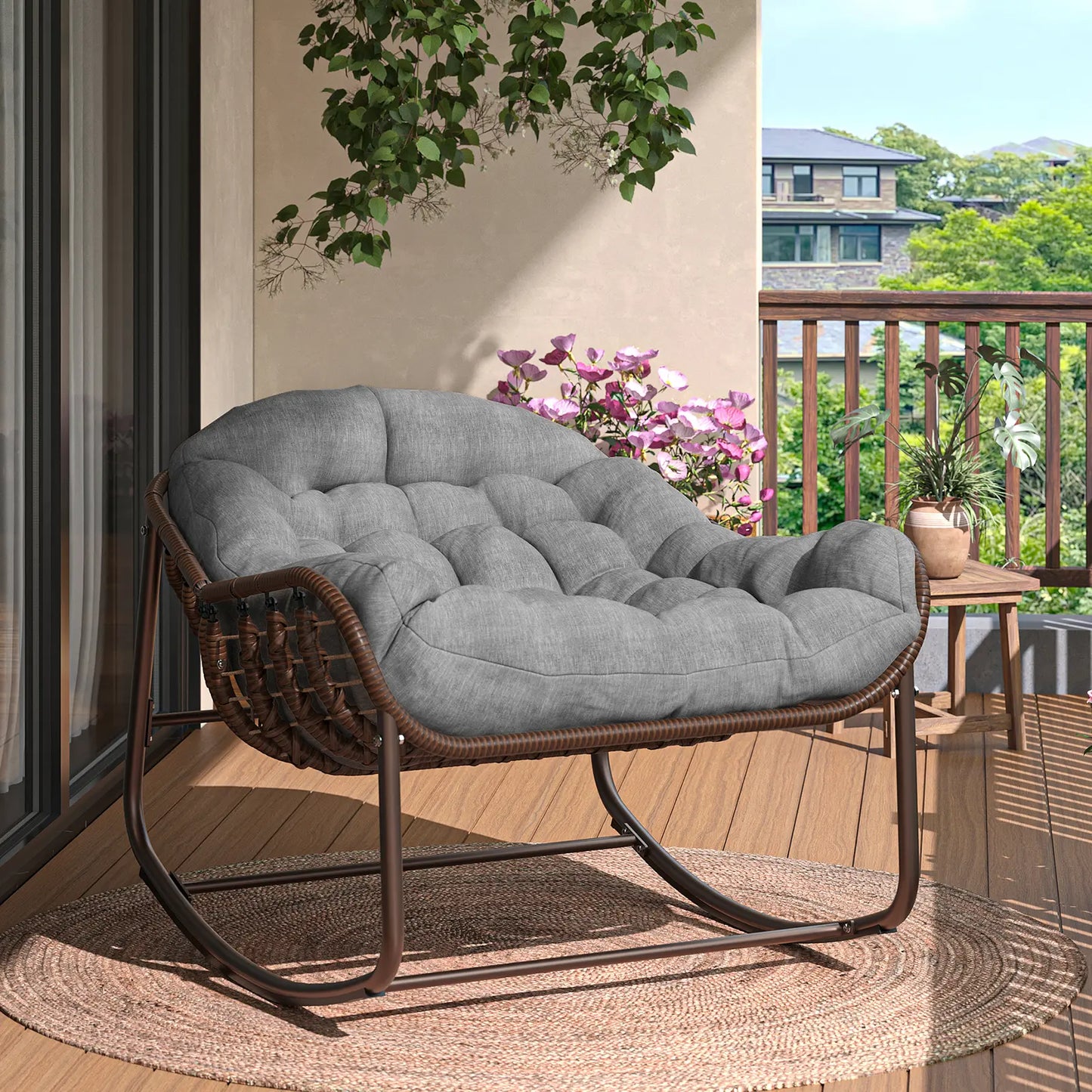 Kirai Oversized Rocking Papasan Egg Chair