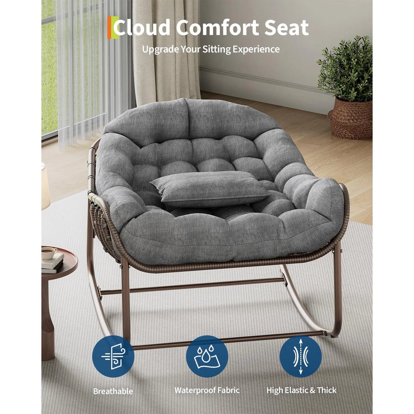 Kirai Oversized Rocking Papasan Egg Chair