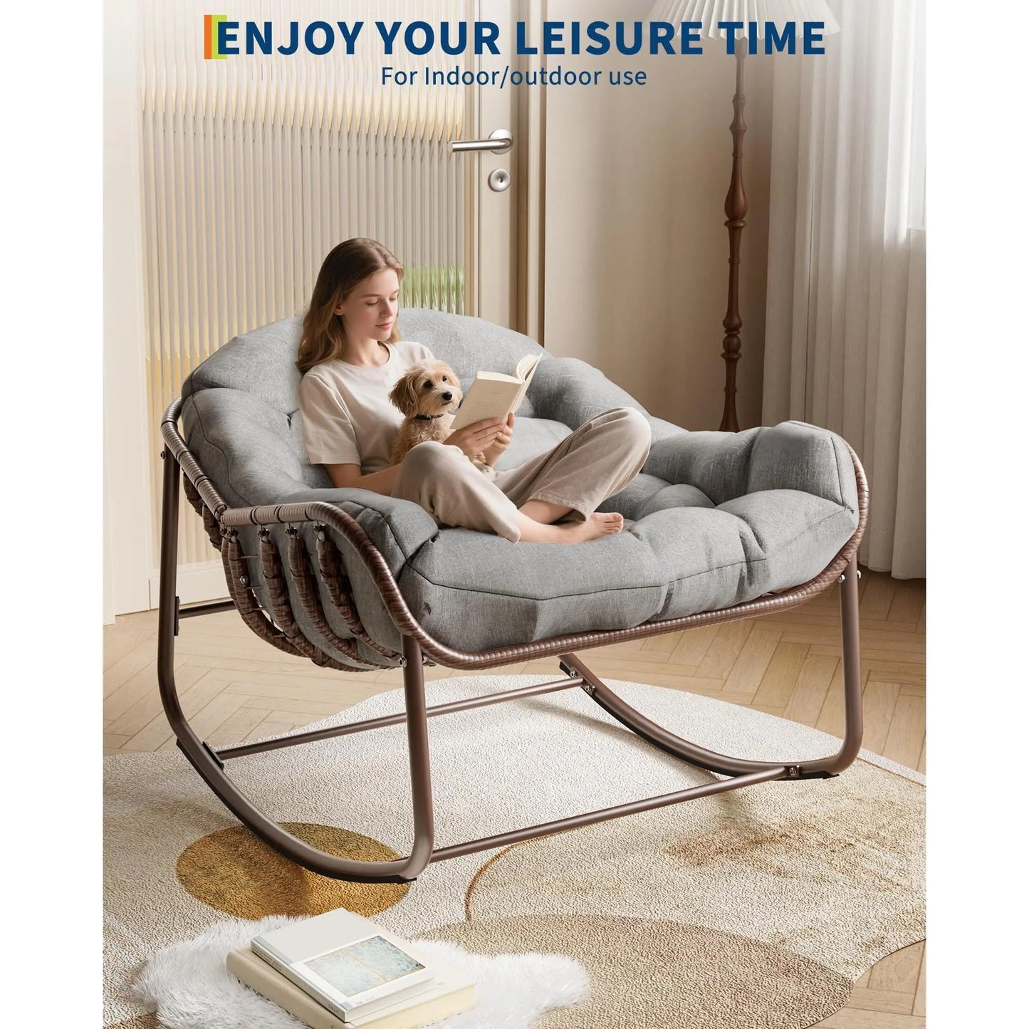 Kirai Oversized Rocking Papasan Egg Chair